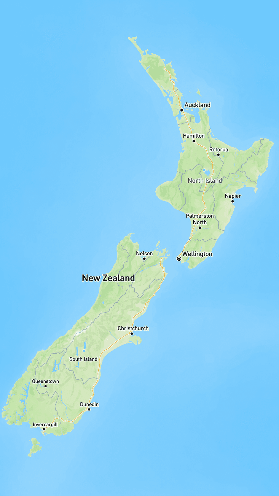 Map of New Zealand